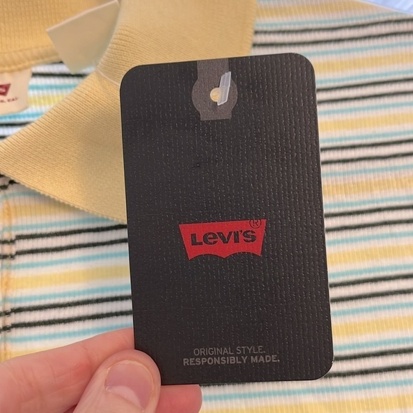 LEVI'S Jenni Cropped Polo Top, Size Small, Yellow - Picture 8 of 9